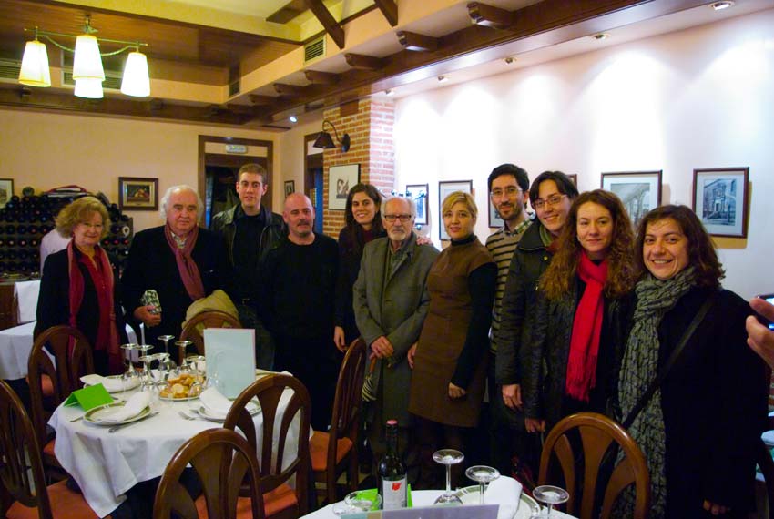 Cenando tras el concierto, con Ángeles López Artiga, Antón García Abril y Eduardo Rincón